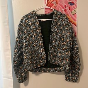 Bomber style floral print jacket